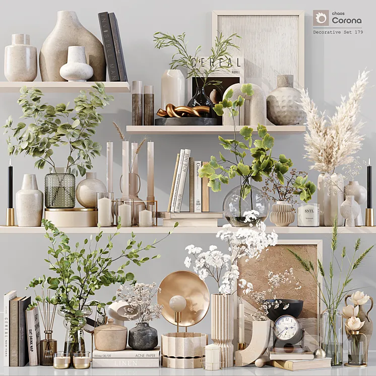 Decorative Set 179 3D Model Free