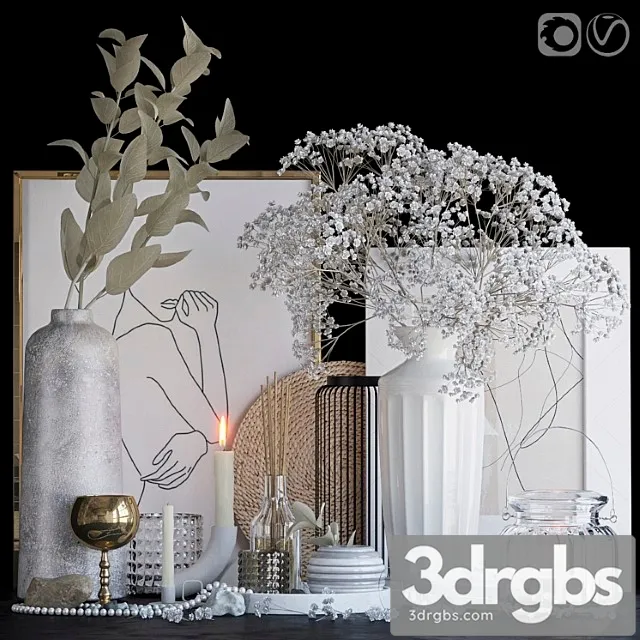 Decorative Set 18 3 3D Model Free