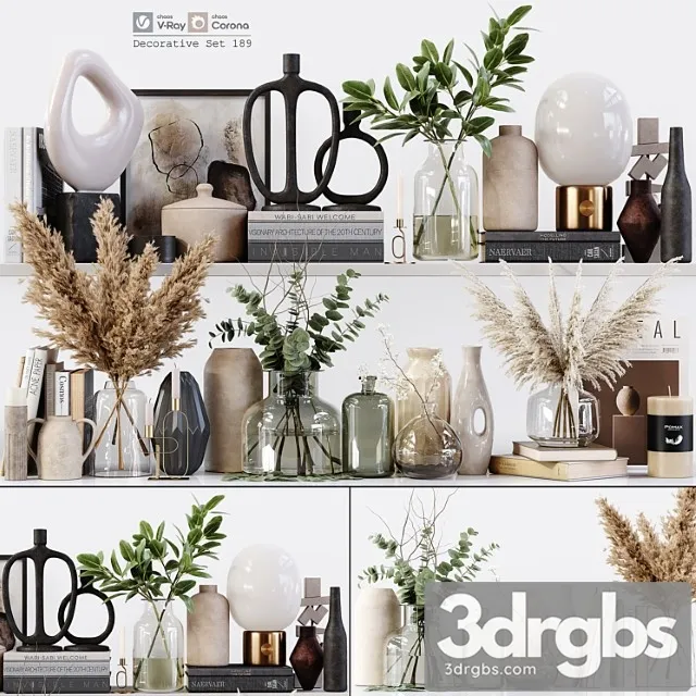 Decorative Set 189 1 3D Model Free