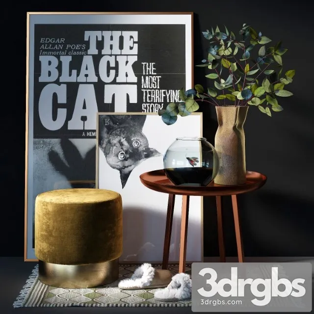 Decorative Set 19 1 3D Model Free