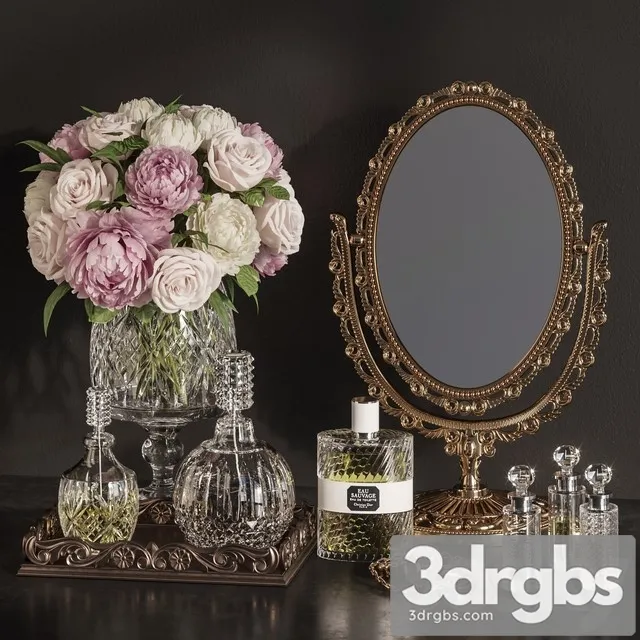 DECORATIVE SET 19 Classic Mirror Decoration 3D Model Free