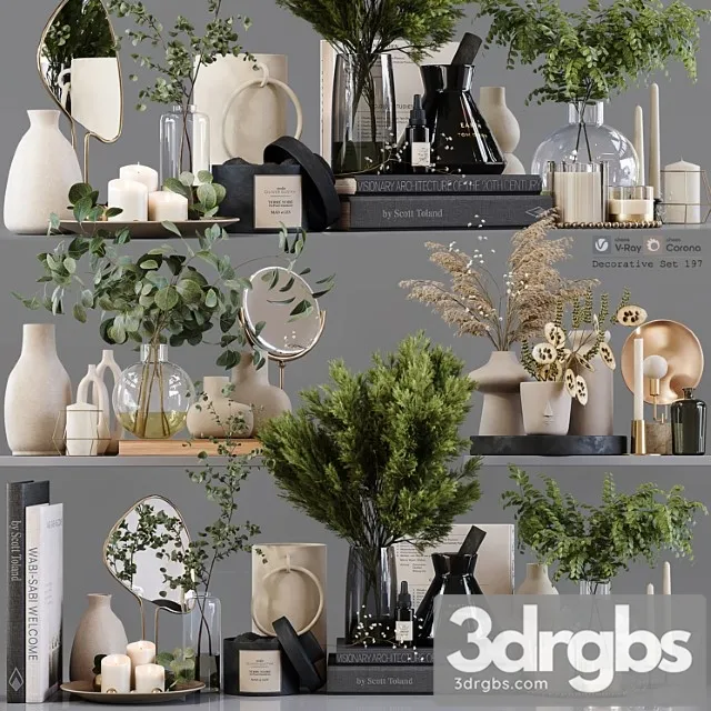 Decorative Set 197 5 3D Model Free