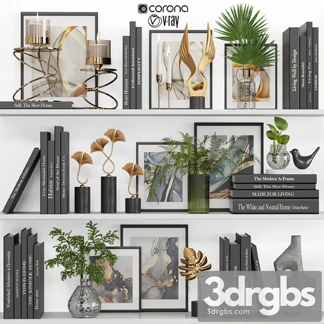 Decorative Set 20 21 3D Model Free