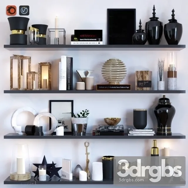 Decorative Set 20 3D Model Free