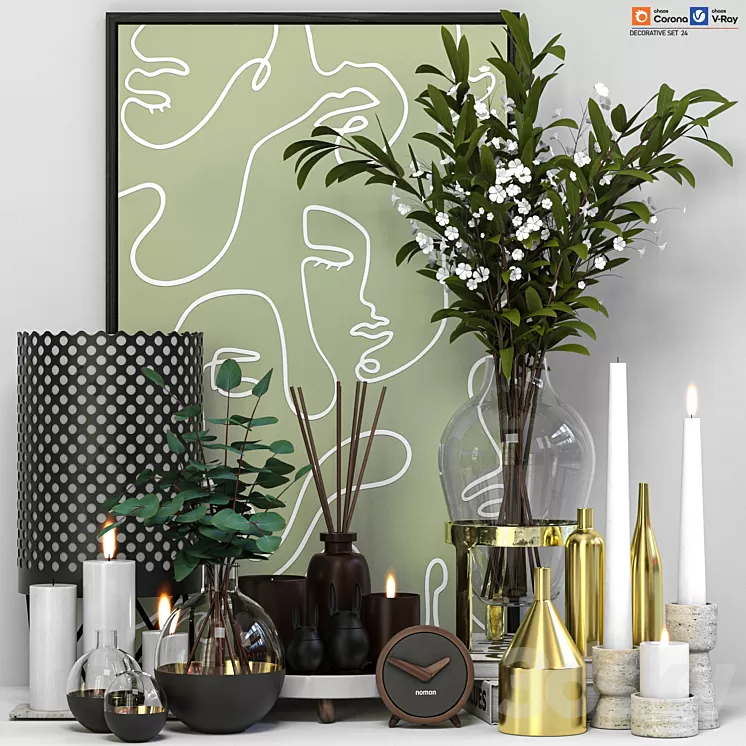 decorative set 24 3D Model Free Download