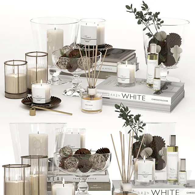 Decorative set 29 – coffee table decor set 3D Model