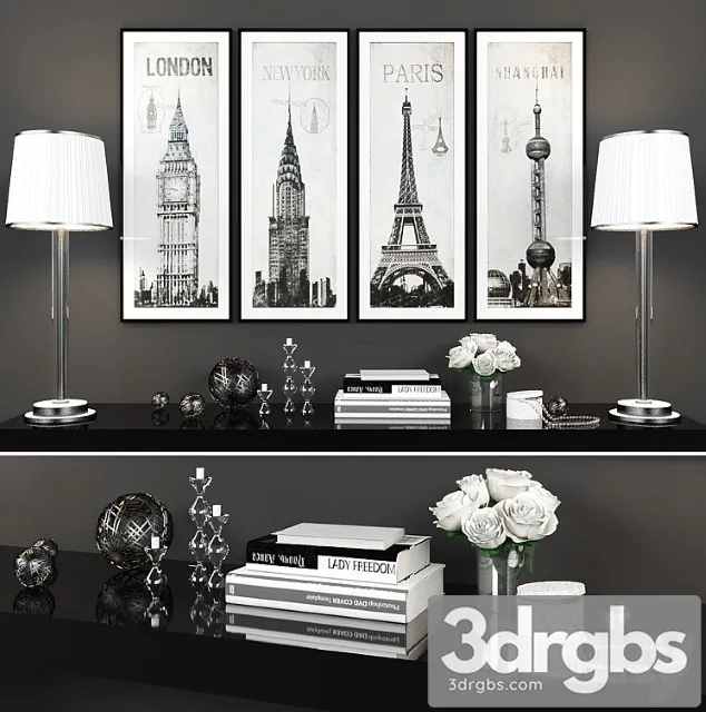 Decorative set 3 2 3D Model Free