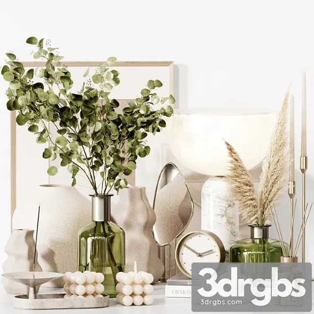 Decorative Set 31 With Eucalyptus Plants 1 3D Model Download