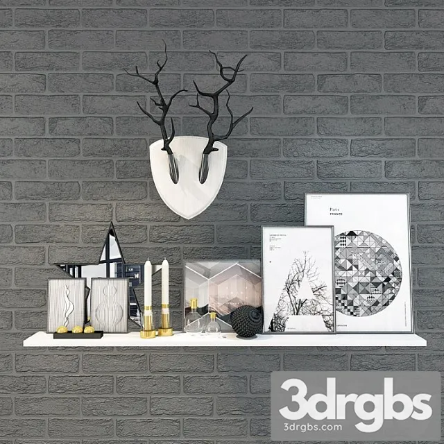 Decorative Set 318 3D Model Free