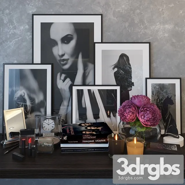 Decorative Set 34 1 3D Model Free