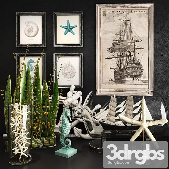 Decorative set 39 2 3D Model Free