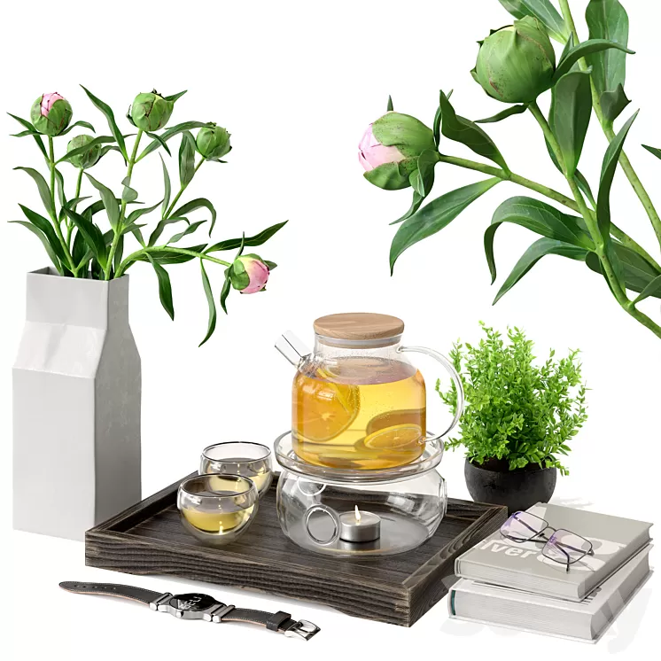 Decorative set 4 3D Model Free