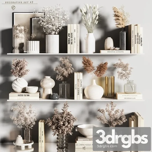 Decorative Set 45 Vray 3D Model Free