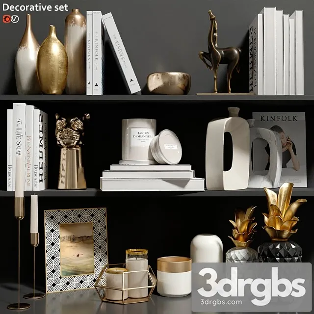 Decorative Set 5 2 3D Model Free