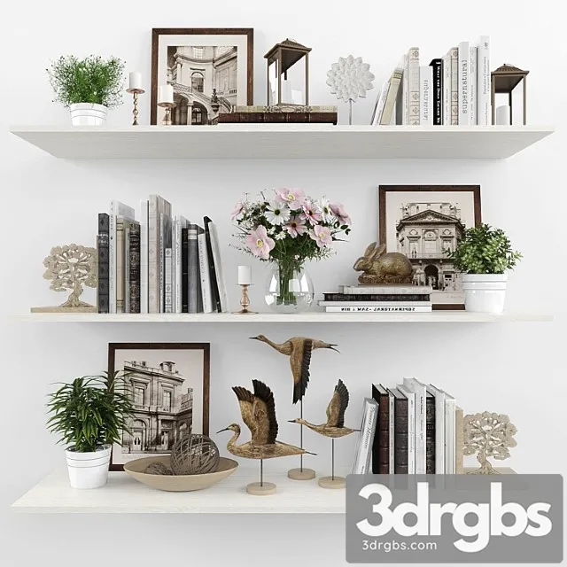 Decorative Set 51 1 3D Model Free