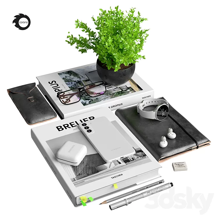 decorative set 6 3D Model Free