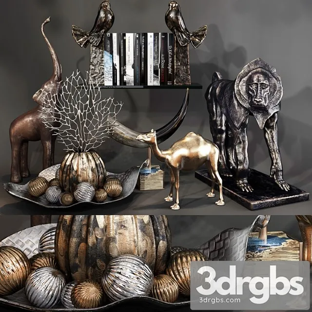 Decorative Set 61 2 3D Model Free