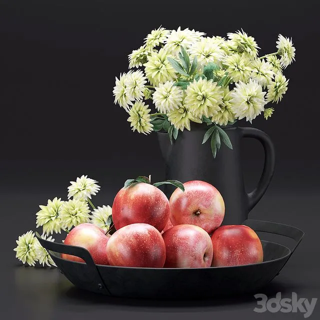 Decorative set 9 (apple and flowers) Free Download