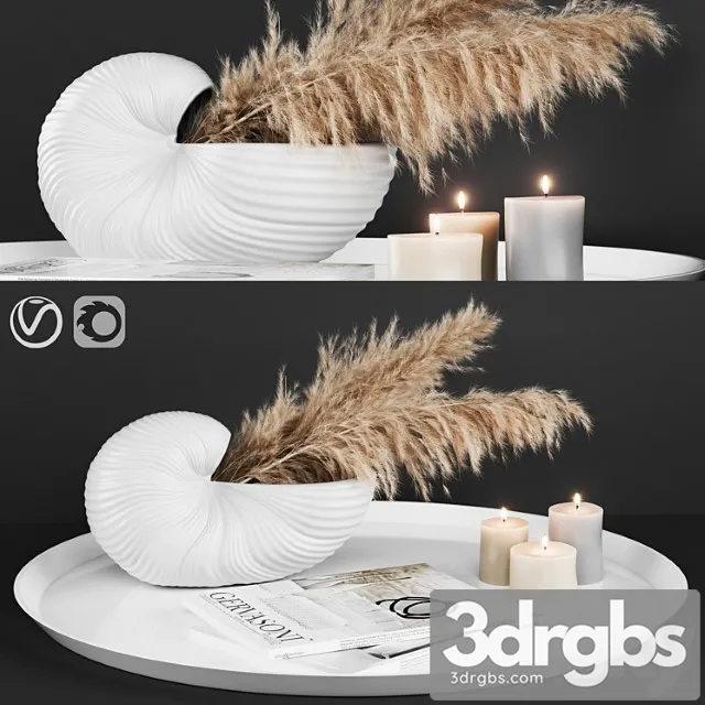 Decorative set A decoratively artificial pampas flower 02 3D Model Download
