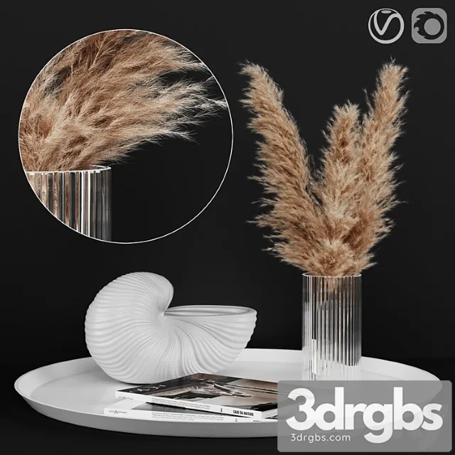 Decorative set A decoratively artificial pampas flower 3D Model Free