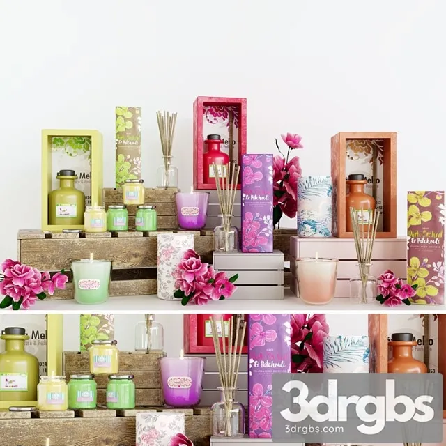 Decorative set A set of fragrances for the apartment. aroma stick 3D Model Download