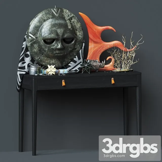 Decorative set African figurines. 3D Model Free