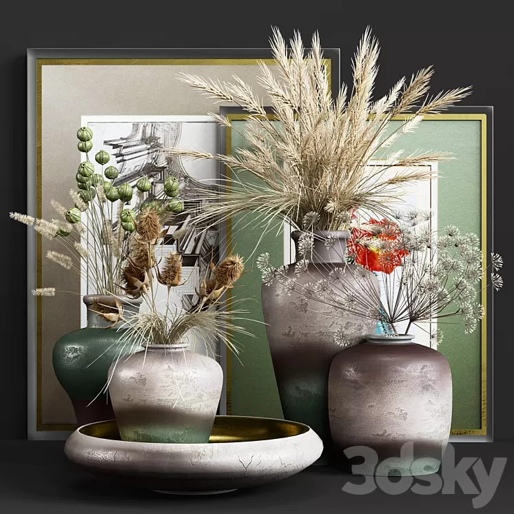 Decorative set autumn 3D Model