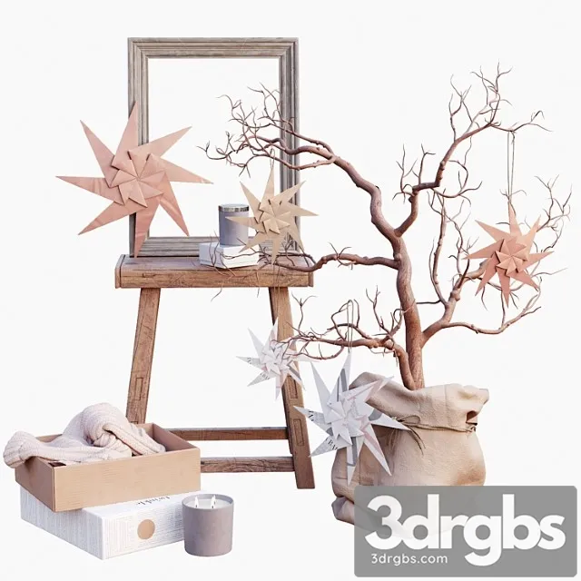 Decorative set Ave christmas orange 3D Model Free