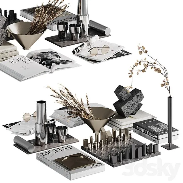Decorative set Black 3D Model