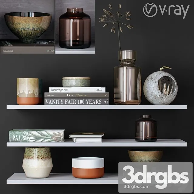 Decorative set Bloomingville husligheter decorative set 3D Model Free