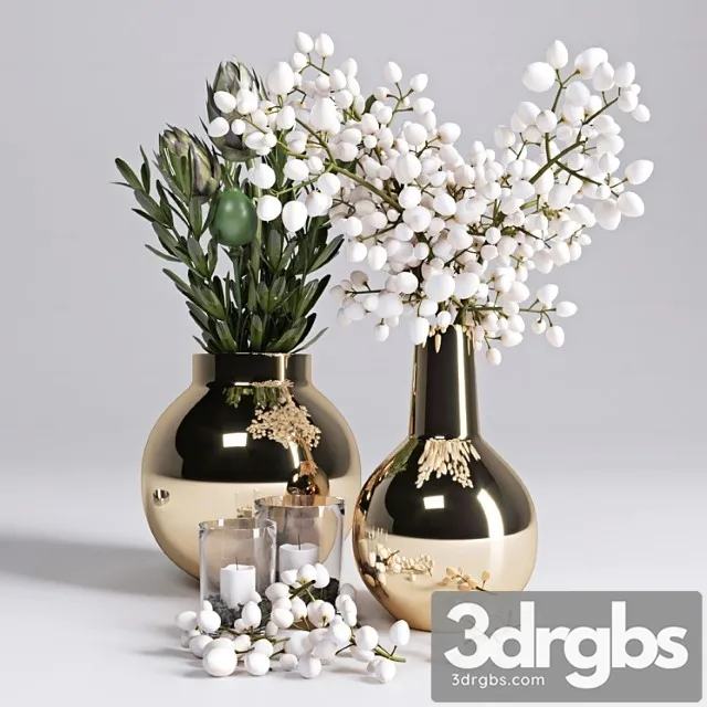 Decorative set Branches in a vase 3D Model Free