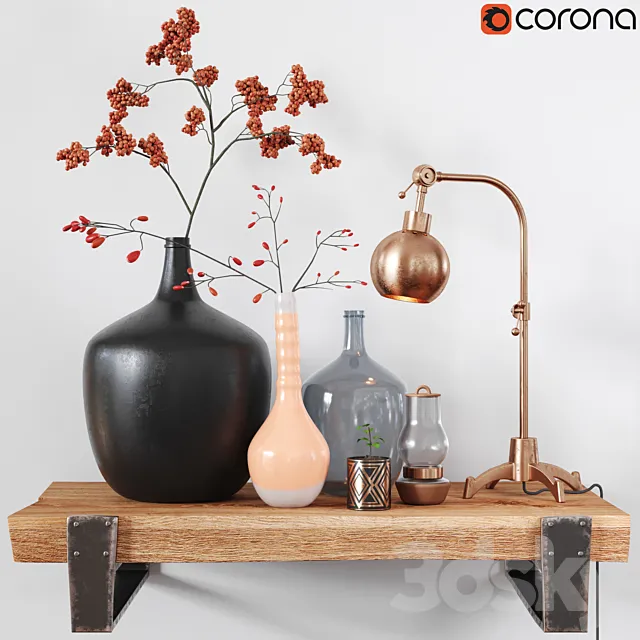 Decorative Set Bronze 3D Model