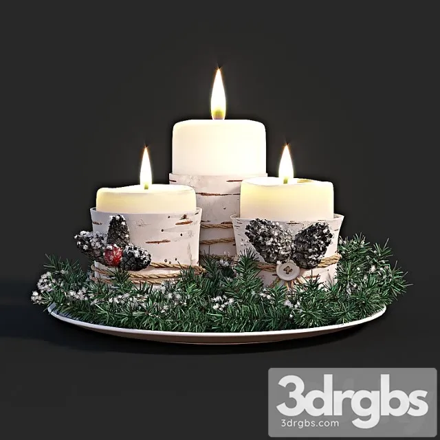 Decorative set Candles 3D Model Free