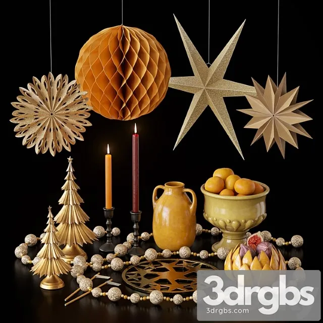 Decorative set Christmas decorative set 3D Model Download