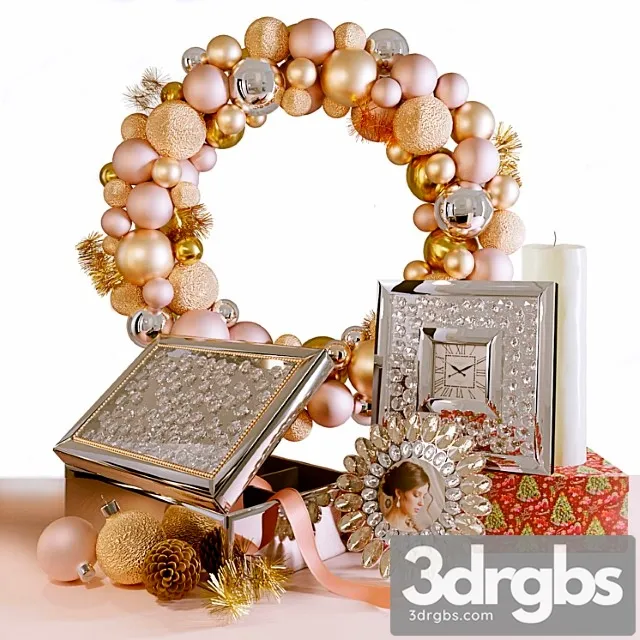 Decorative set Christmas mood 2 3D Model Free