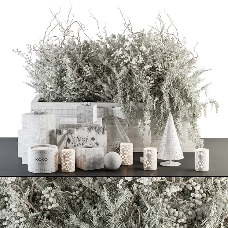 Decorative Set Christmas Mood - Set 90 3D Model Free