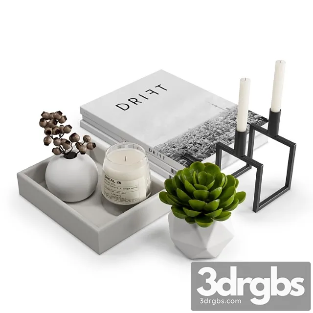 Decorative set Coffee table decor set 1 3D Model Free