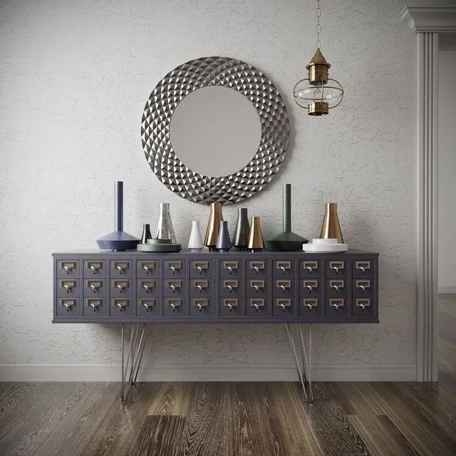 Decorative set (console with vases) Free Download