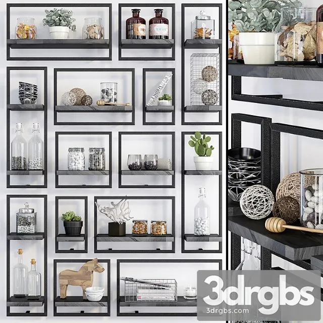 Decorative set D-bodhi shelfmate (black) 3D Model Download