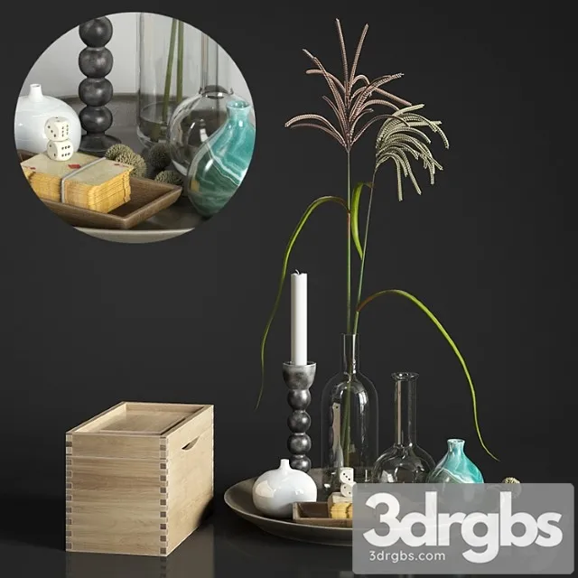 Decorative set Decor for coffee table 3D Model Download