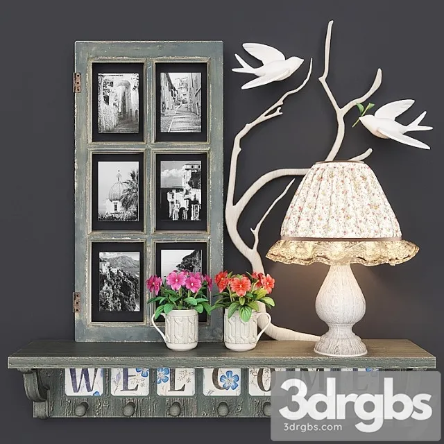 Decorative set Decor in provence style 3D Model Free