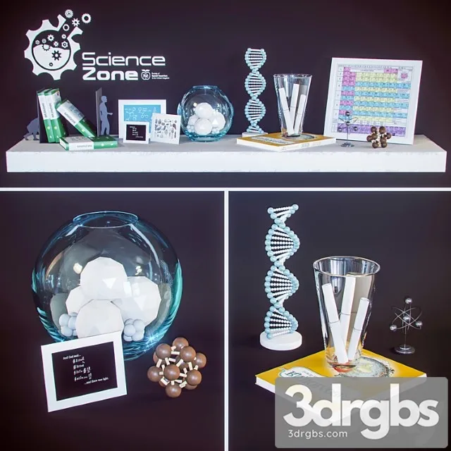 Decorative set Decor science set 01 3D Model Free