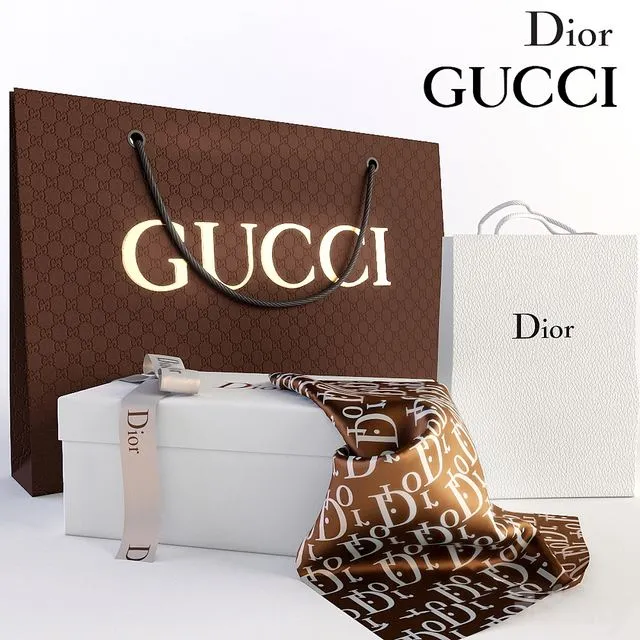 Decorative set Dior gucci 3D Model