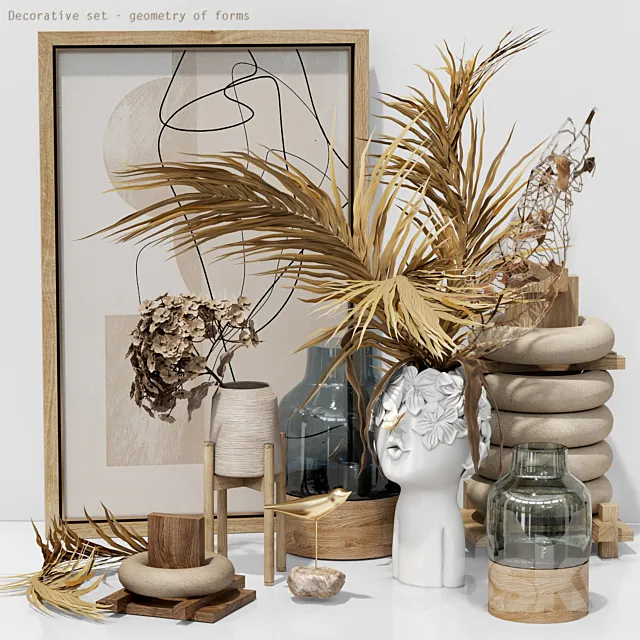 Decorative set – dried flower 3DModel
