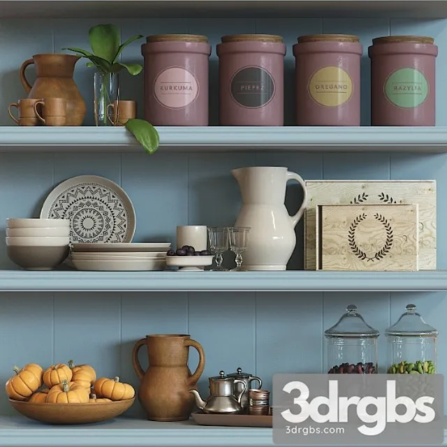 Decorative set №3 3D Model Download