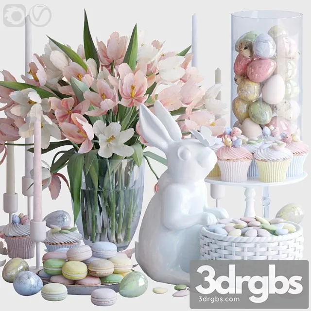 Decorative set Easter set 3D Model Free