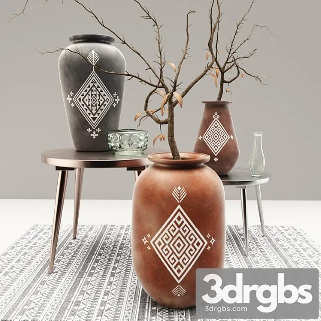 Decorative set Ethnic decorative set 3D Model Free