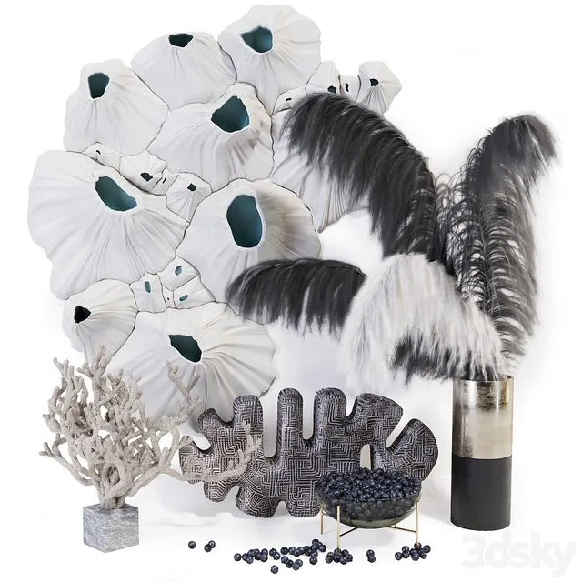 Decorative set - feather 3D Model