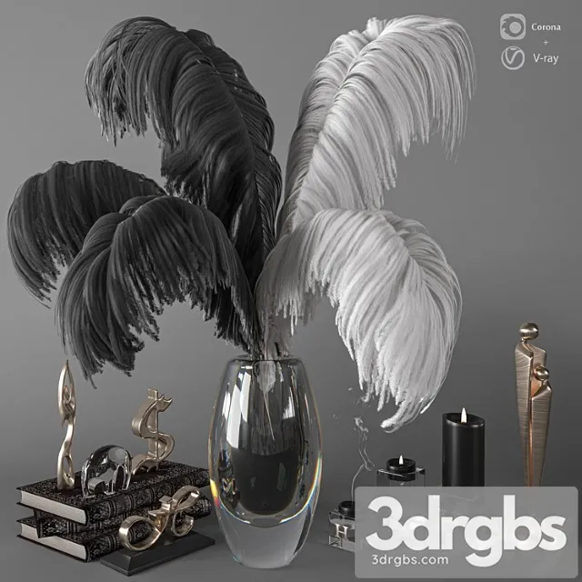 Decorative set Feathers decorative set c 3D Model Download