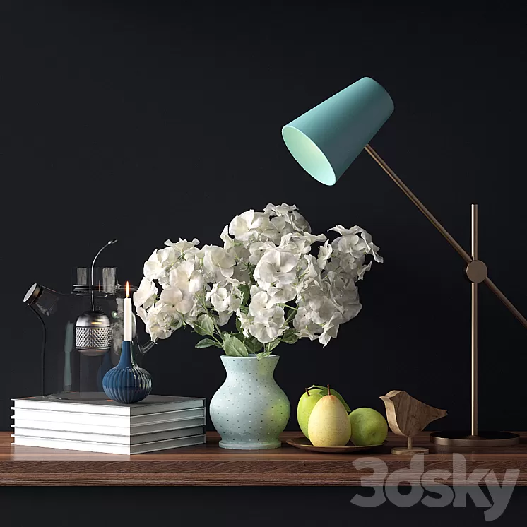 Decorative set flowers 3D Model